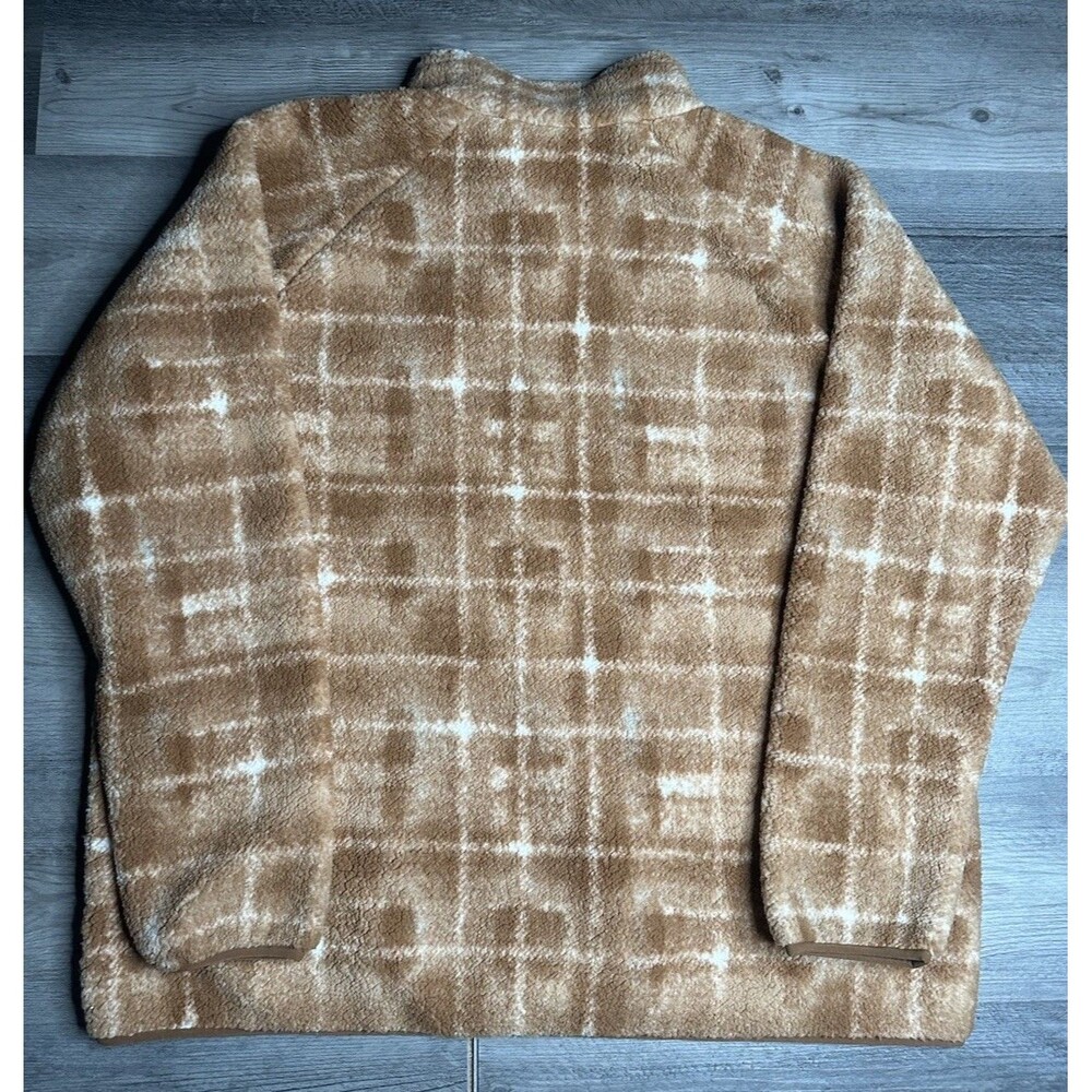 NWT Columbia Womens 3X Winter Warmth Sherpa Fleece Full Zip Jacket Plaid Tan - Picture 2 of 6